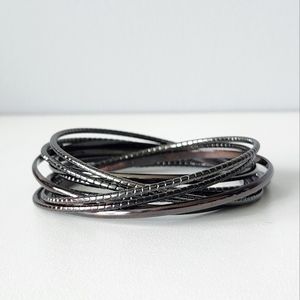 Intertwined Bangle Bracelet - Gunmetal Gray | Express